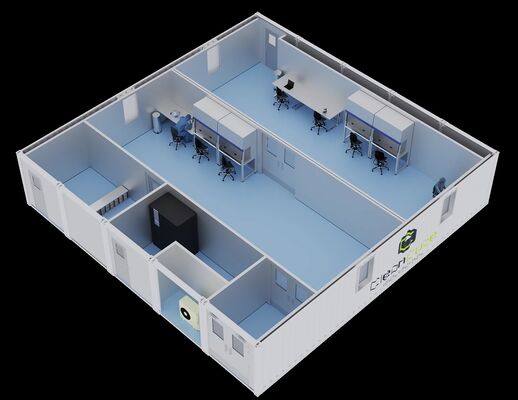 comprar Sistema de Sala Limpa Modular Moderno HUAAO ISO 8 Projeto Turnkey Sala Limpa Ecológica e à Prova de Fogo Pré-fabricada Profissional Fabricação em linha