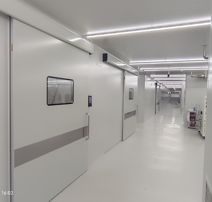 Sala limpa do hospital Porta deslizante automática Isolamento térmico Construção sem costura
