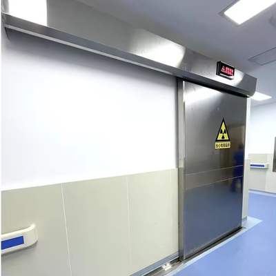 Porta deslizante blindada contra radiação fechar automaticamente
