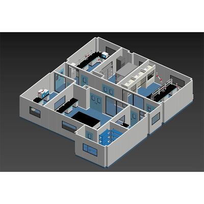 HUAAO ISO GMP Painel de Parede de PVC à Prova de Poeira Sala Limpa Modular para Laboratórios e Oficinas Montagem de Cabine Limpa FFU com Parede Rígida
