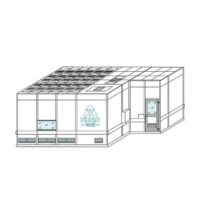 HUAAO Design OEM Modular Moderno Sala Limpa Classe 1000 Purificação à Prova d'Água à Prova de Fogo Oficina Ecológica Sem Poeira